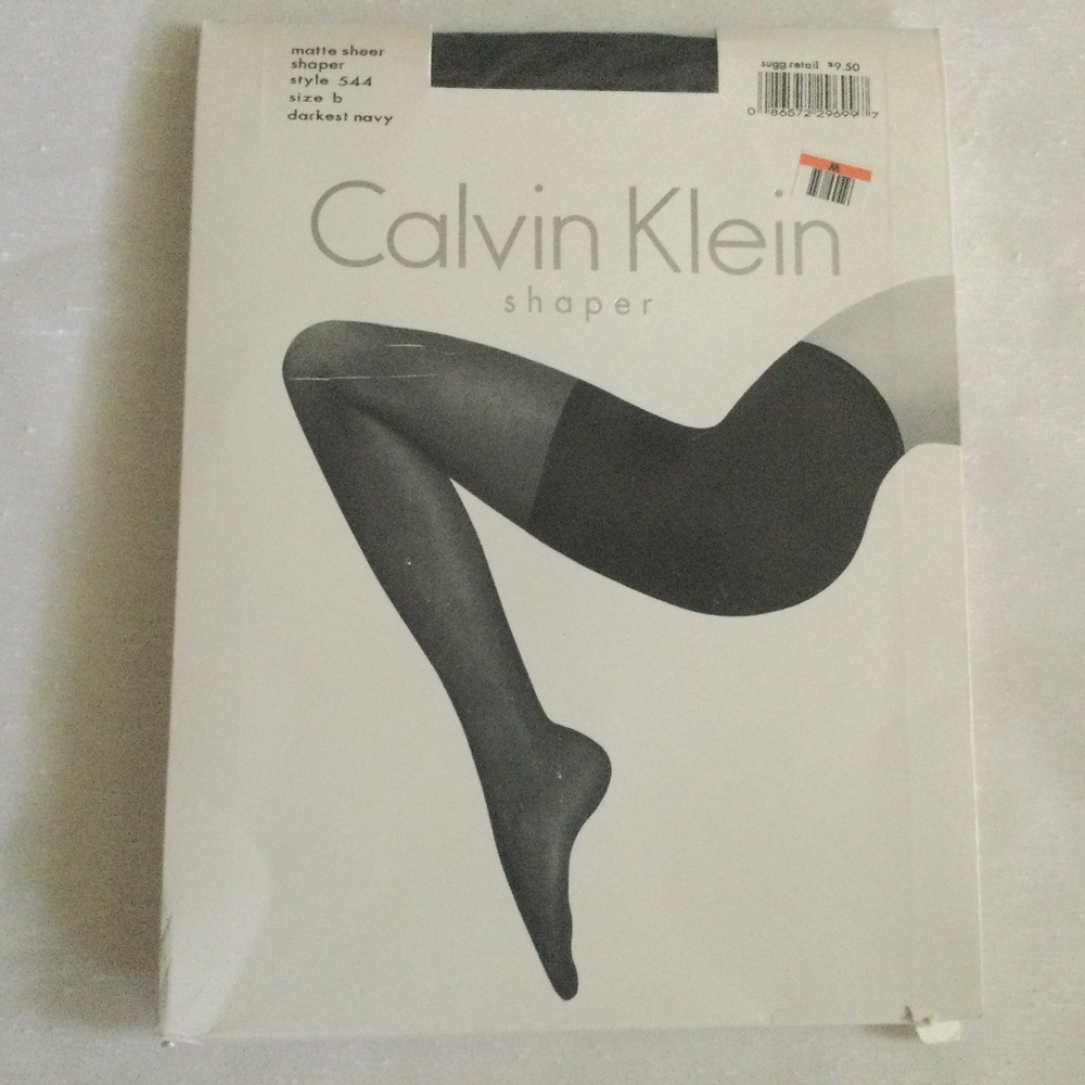 Vintage Calvin Klein Style #544 Shaper Matte Sheer Darkest Navy Size B USA